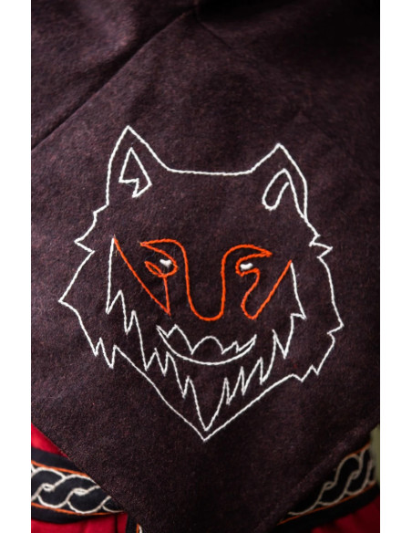 Gugel viking lobo de cabeça marrom...