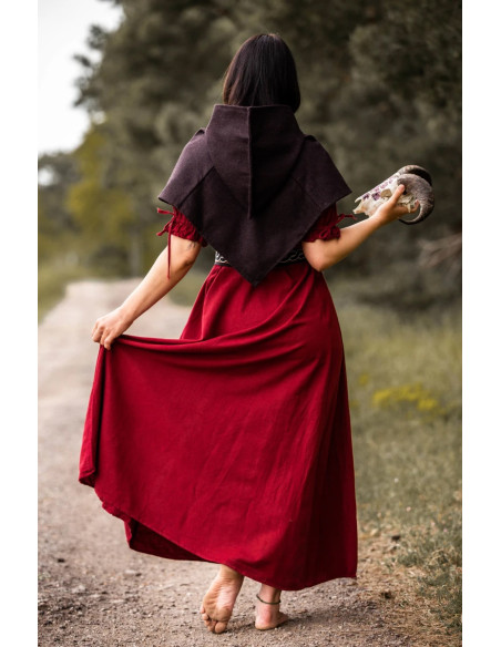 Gugel viking lobo de cabeça marrom...