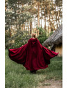 Capa medieval longa modelo Boil, vermelho 131 cm.