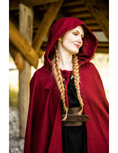 Capa medieval longa modelo Boil, vermelho 131 cm. 2