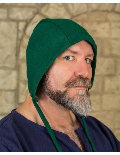 Crepe camponês medieval Martinus, lã verde