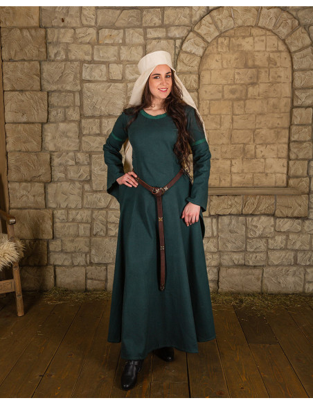 Vestido medieval em algodão premium...