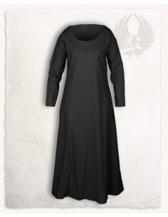 Túnica medieval para mulher em algodão preto modelo Lenora