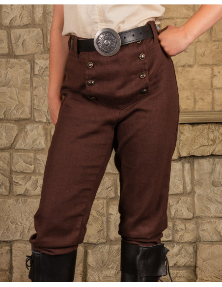 Calça medieval na cor marrom modelo...