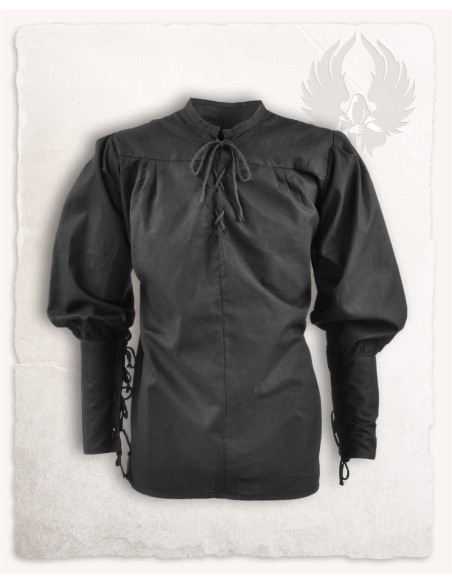 Camisa medieval com gravatas modelo...
