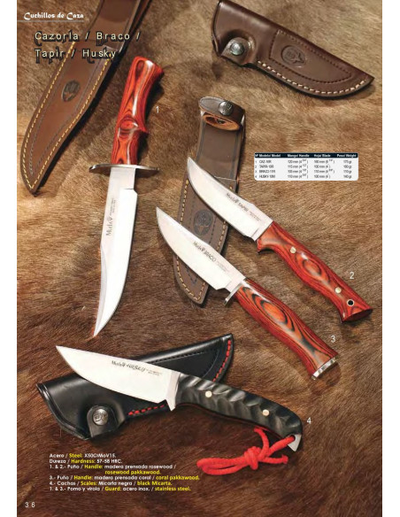 Faca de caça Braco, madeira de coral