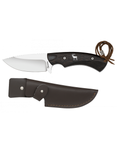 Faca de caça ao javali com bainha de couro (comprimento...