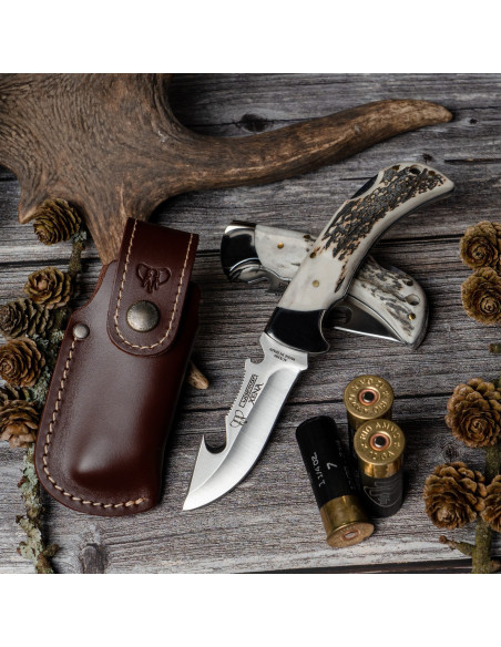 Faca de caça Xena, cabo de chifre de...