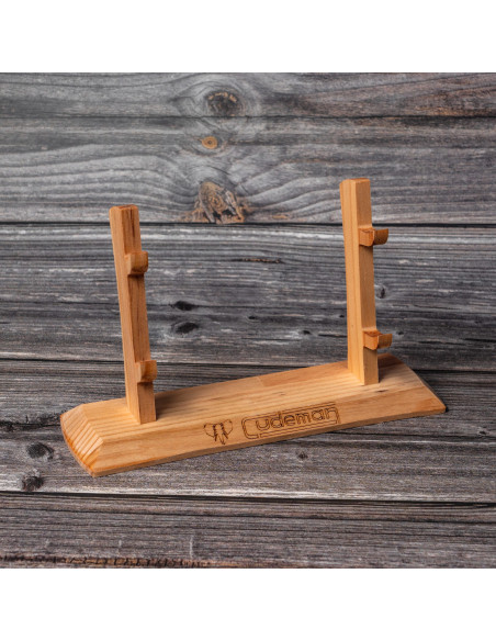 Base de madeira para 2 facas