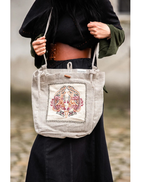 Bolsa com bordado Viking modelo Tora,...