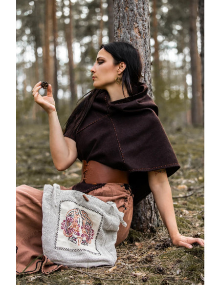 Bolsa com bordado Viking modelo Tora,...