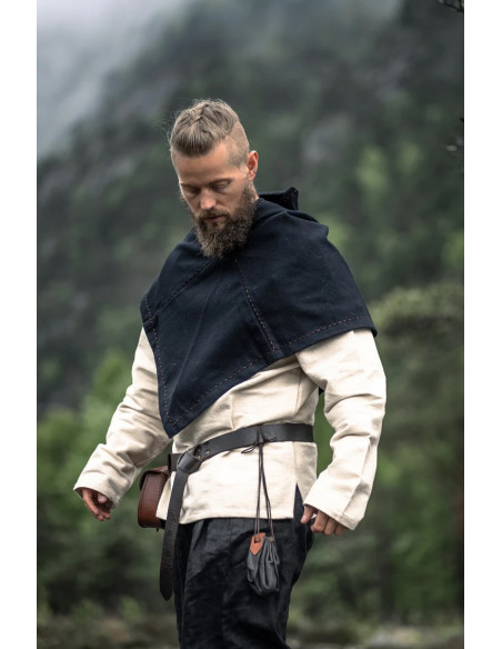 Viking Gugel modelo Halfdan, cor preta