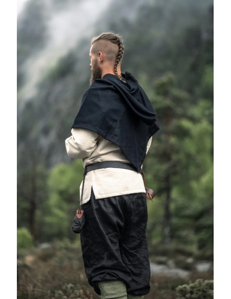 Viking Gugel modelo Halfdan, cor preta