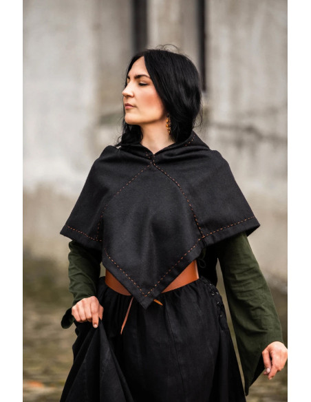 Viking Gugel modelo Halfdan, cor preta