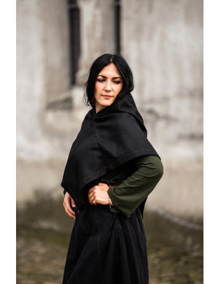 Viking Gugel modelo Halfdan, cor preta