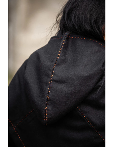 Viking Gugel modelo Halfdan, cor preta