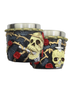 Copo de shot fantasia modelo Rose and Skull