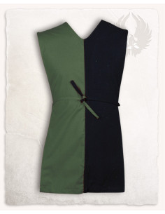 Tabardo medieval para criança, modelo Felix, preto-verde