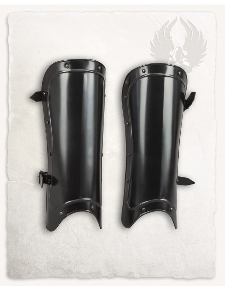 Modelo de grevas medievais de metal...