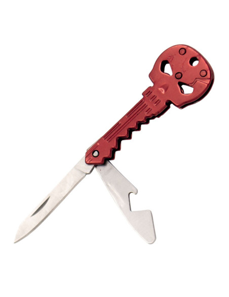 Chaveiro Caveira Vermelha, Faca e...