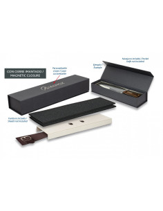 Pequena caixa magnética para exposição de facas