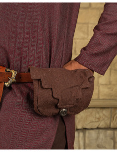 Bolsa de cintura medieval de algodão marrom modelo Borchard