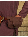 Bolsa de cintura medieval de algodão marrom modelo Borchard