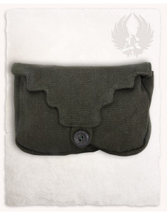 Bolsa de cintura de algodão verde medieval modelo Borchard