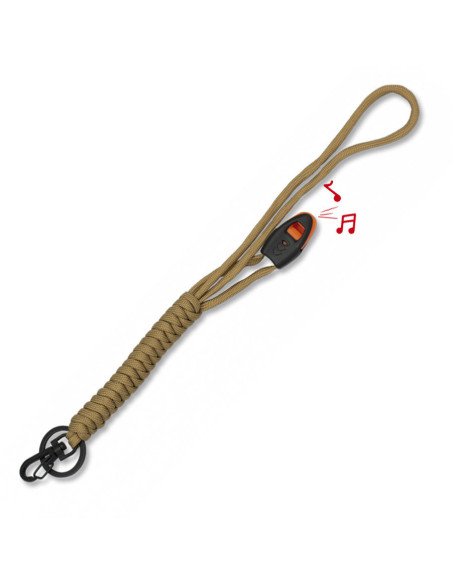 Porta-chaves Paracord com apito, Coyote