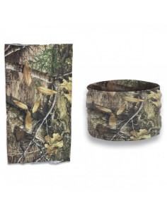 Polaina de pescoço militar com ramos para camuflagem.