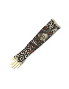 Braçadeira com efeito de tatuagem de Caveira Bárbara