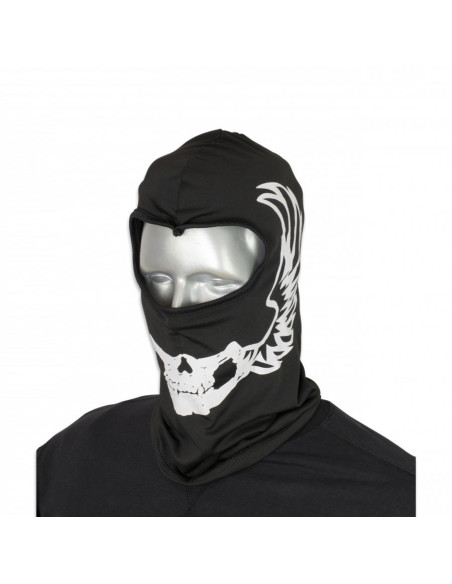 Crânio de capuz preto e branco,...