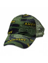 Boné americano com estampa camuflada verde bárbaro