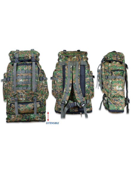 Mochila Tática Barbaric Camo Pixel, 60 L