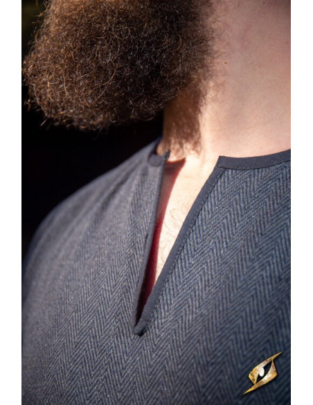 Túnica Viking padrão espinha de peixe...