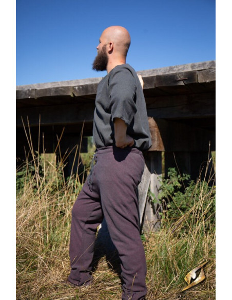 Calça Viking padrão espinha de peixe...