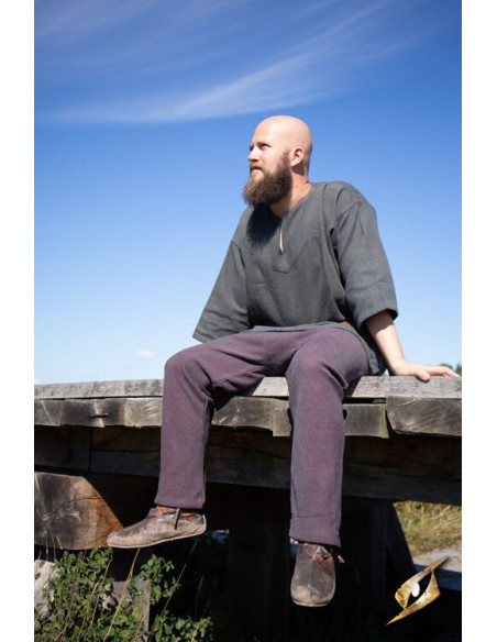 Calça Viking padrão espinha de peixe...