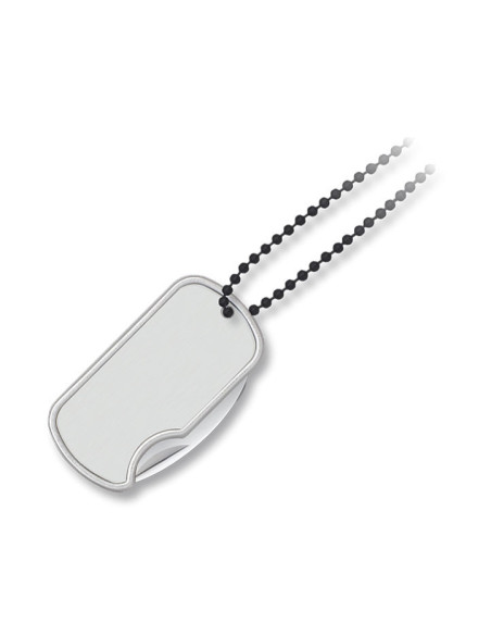 Faca pingente Dog Tag, lâmina 4 cm.