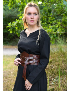 Vestido medieval Milla Ligero para mulher, preto 2
