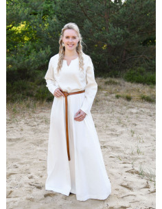 Vestido medieval Milla Ligero para mulher, branco natural