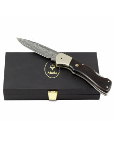 Faca de bloqueio com lâmina de aço damasco