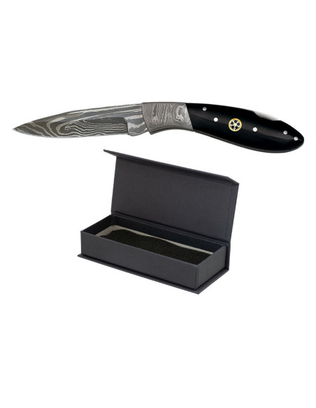 Navalha negra em aço de Damasco, 312...