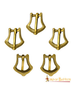 Conjunto de 5 fivelas de cinto medievais pequenas 2
