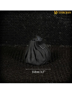 Bolsa medieval para recreações, ouro e dados - Preto 2