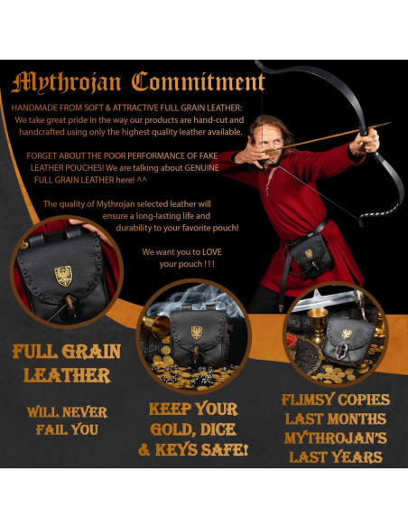 Bolsa de aventureiro medieval preta,...