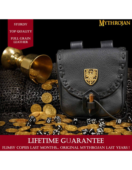 Bolsa de aventureiro medieval preta,...