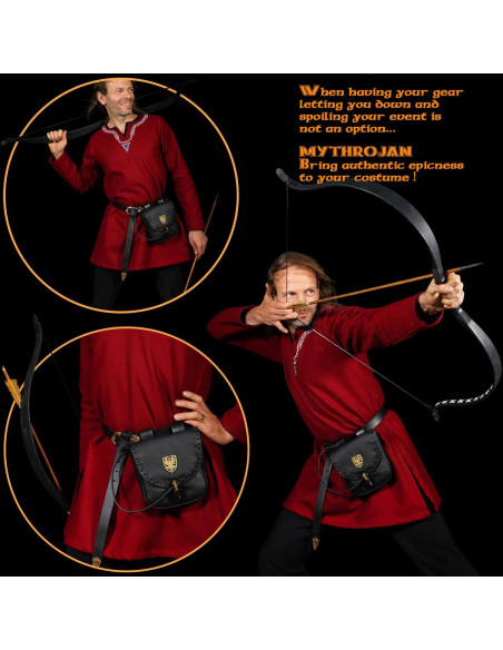 Bolsa de aventureiro medieval preta,...