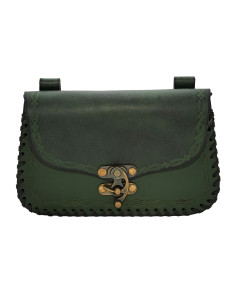 Bolsa do Feiticeiro Medieval, tipo pochete, em couro - Verde