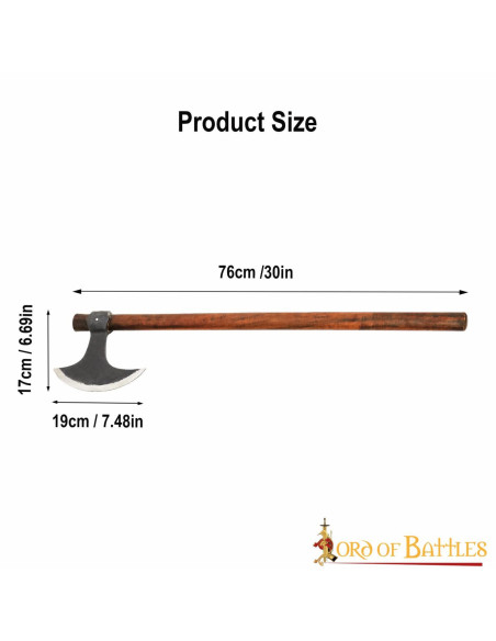 Machado Viking longo com cabeça de...