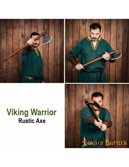 Machado Viking longo com cabeça de...